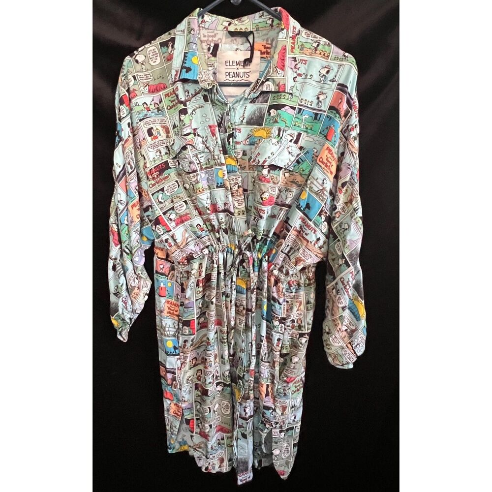 Element x Peanuts Marshmellow Oversized Mimi Shirt Dress S/ P Fits XL